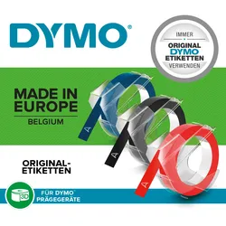 DYMO 0847750 - DYMO Prägeband / Prägeetikett 9mm schwarz, rot, blau