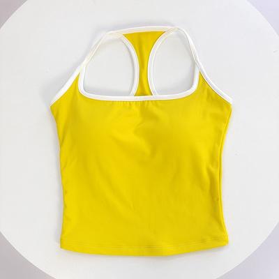 Women Boutique Women's Color Block Backless Yoga Tank Top With Built In Support d s
