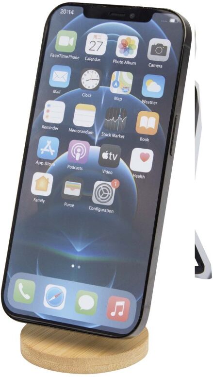 Support de téléphone magnétique pliable personnalisé Alcor blanc