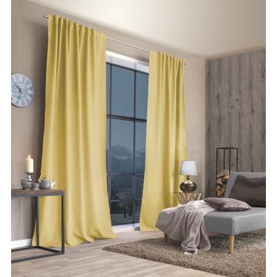 Gardine HOME BASICS "ESKIMO, 1 Stück, Thermo" Gr. 2, gelb, B:135cm H:175cm, Polyester, Polyester, Gardinen, Gardine, Thermostoff Uni ESKIMO