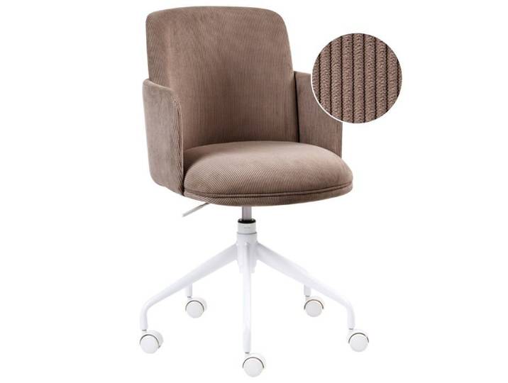 Chaise de bureau DRYDEN Velours côtelé Marron