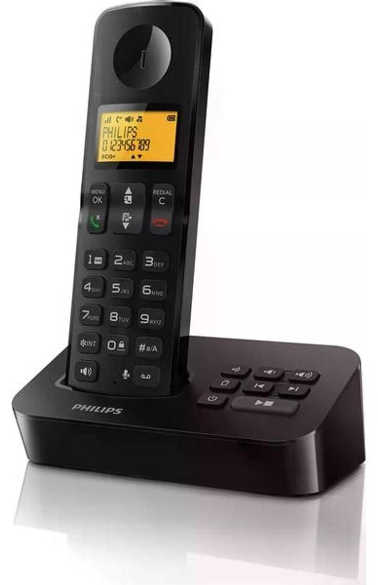 Philips Draadloze Single Huistelefoon D2651B/01 met Antwoordapparaat en Nummerherkenning - Zwart
