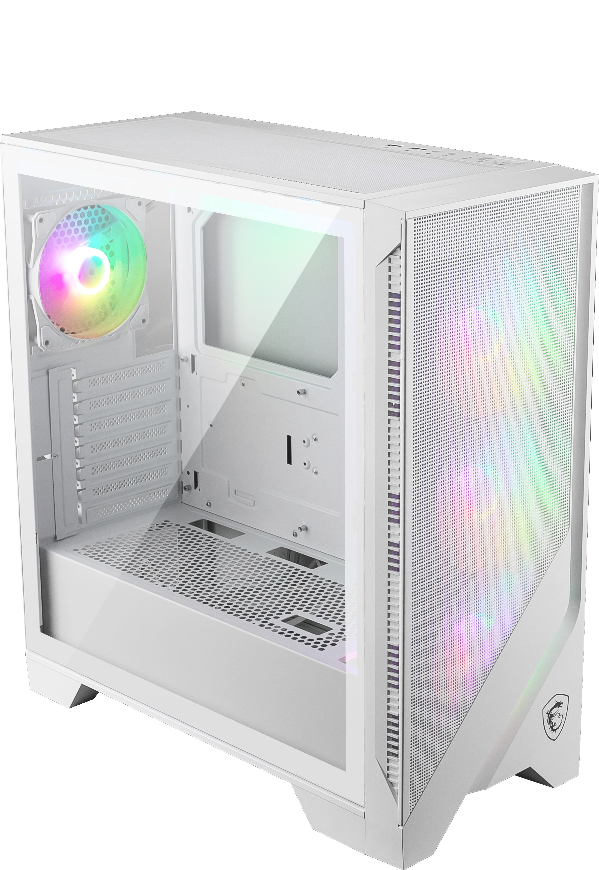 MSI MAG Forge 320R Gaming PC Gehäuse Midi-Tower Weiß Seitenfenster