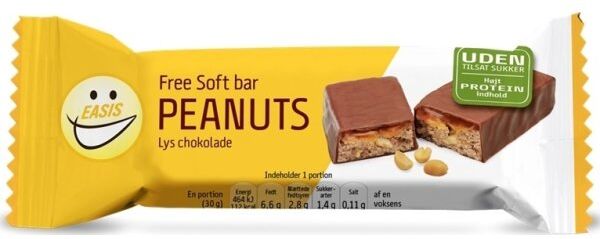 Easis Free Soft Bar Peanuts & Lys Choko, 30 G