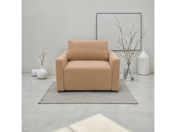 Sessel DOMO COLLECTION Sintra ausklappbar zur Schlaffunktion, mit Rückenkissen , rot (lachs), B:106cm H:75cm T:116cm, 100% Polyester, Sessel, Sessel, Feinstruktur, lachs