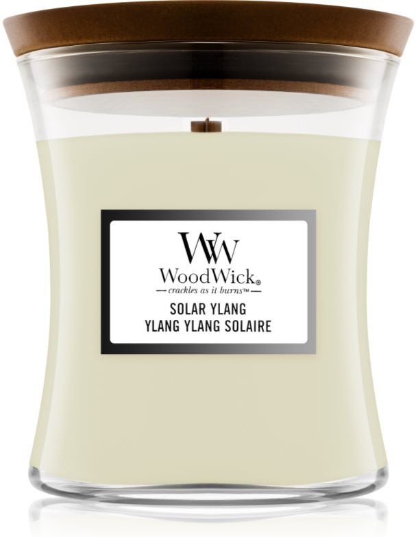 Woodwick Solar Ylang bougie parfumée avec mèche en bois 275 g