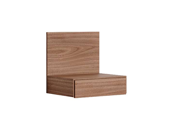 Massiver Design Nachttisch „Tana“, wandhängend Nussbaum NEW WORKS
