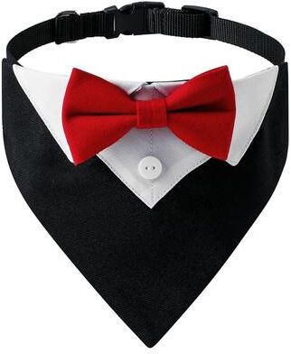 Uplifted Finds Formal Tuxedo Dog Bandana & Bow Tie Collar Set b m