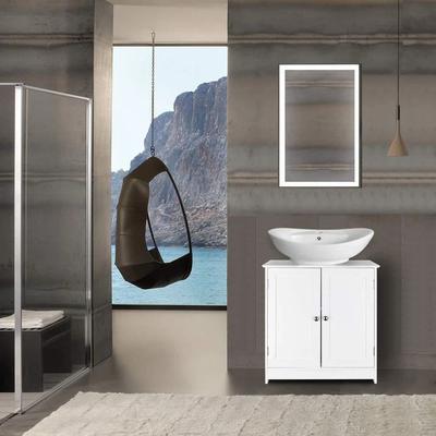 All Categories Goods White Pedestal Sink Vanity Cabinet With 2 Shelves For Stylish Bathroom Storage White Pedestal Sink Vanity Cabinet With 2 Shelves For Stylish Bathroom Storage
