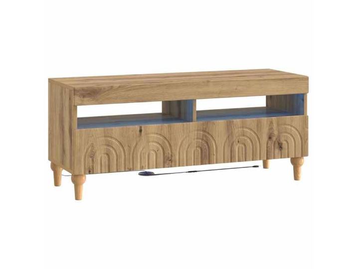Elégance - Chic Support TV - Meuble HIFI - Meuble TV LED - ALKMAAR - 100x35x43cm - Chêne artisanal_0123985