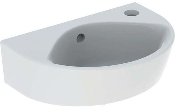Geberit Renova Handwaschbecken 500374018 36x25cm, mit Hahnloch rechts, mit Überlauf, verkürzte Ausladung, weiß/KeraTect