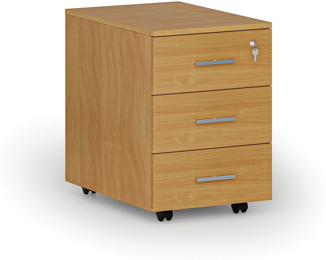 B2B Partner Büro-Rollcontainer PRIMO WOOD, 3 Schubladen, Buche