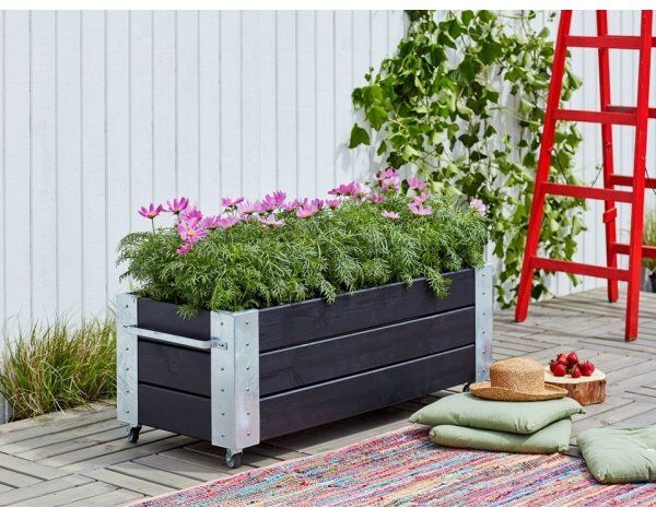 Plus Cubic Blomsterkasse 120x50x45 Cm, Sort