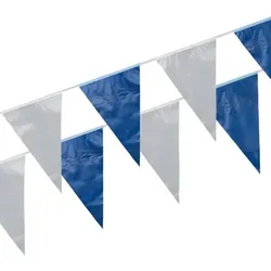 Papstar 5 X Wimpelkette, Folie 10 m blau/weiss wetterfest