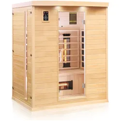 Dewello® Infrarotkabine Infrarotsauna PIERSON 160cm x 105cm inkl. 6 Vollspektrumstrahler, 3 Karbonstrahler, 3 Personen