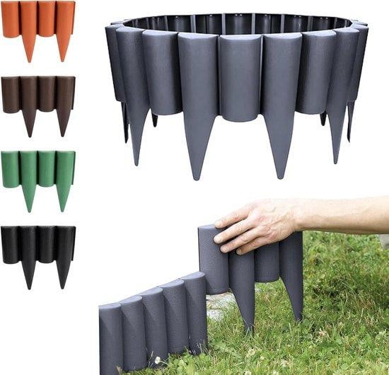 GARDENIX Perkrand Tuinpalissade Gazonrand Border Antraciet 25 Meter