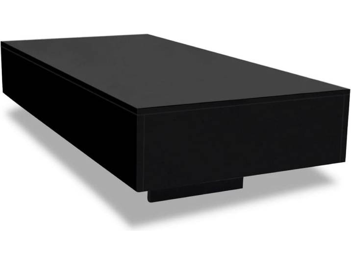 vidaXL Table basse haute brillance noire