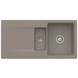 Villeroy & Boch Siluet Einbauspüle 333701TR mit Ablaufgarnitur und Handbetätigung, Timber