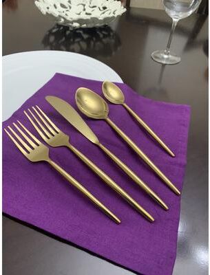 Vibhsa Heavy-Weight Gold PVD 20-Piece Flatware Set, Service for 4