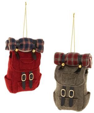 Melrose International Hiking Backpack Ornament (Set of 12) - N/A