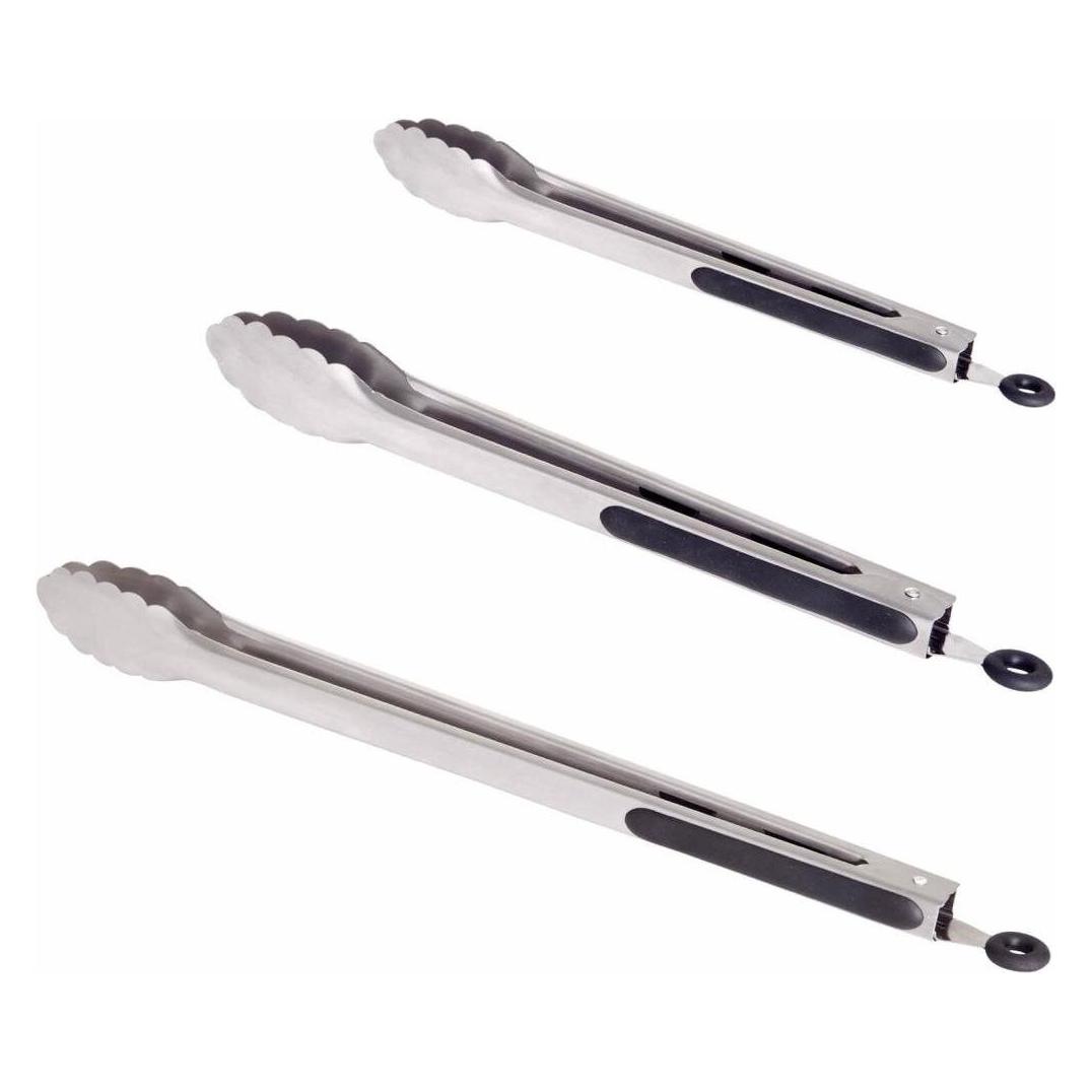 All'Grill 3er Set Edelstahl BBQ-/Grill-Zangen, Länge 23, 31 u. 41 cm (43780970)