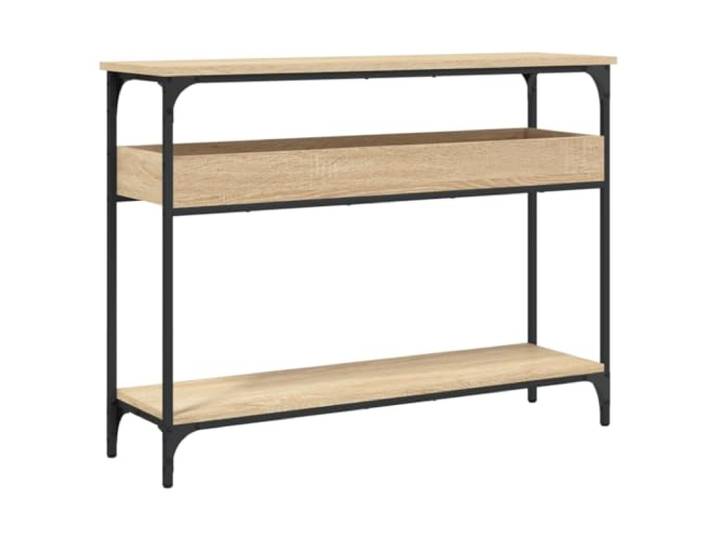 Beistelltisch 100 x 29 x 75 cm aus Holzwerkstoff Metall Sonoma-Eiche Holzwerkstoff und Metallrahmen, verstellbare Füße mit Kunststoffpads, Tragkraft 80 kg, für Flur und Wohnzimmer