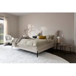 SCHÖNER WOHNEN-Kollektion Boxspringbett Vita 180 x 200 cm Stoff Beige Hellbeige
