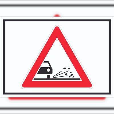HB-Druck Schild Achtung Splitt Schotter Symbol A2 (420x594mm)