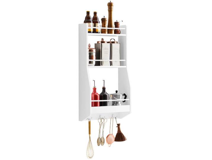SoBuy Küchenregal Weiß, Holzwerkstoff, 38x75x17 cm, Küchen, Küchenmöbel
