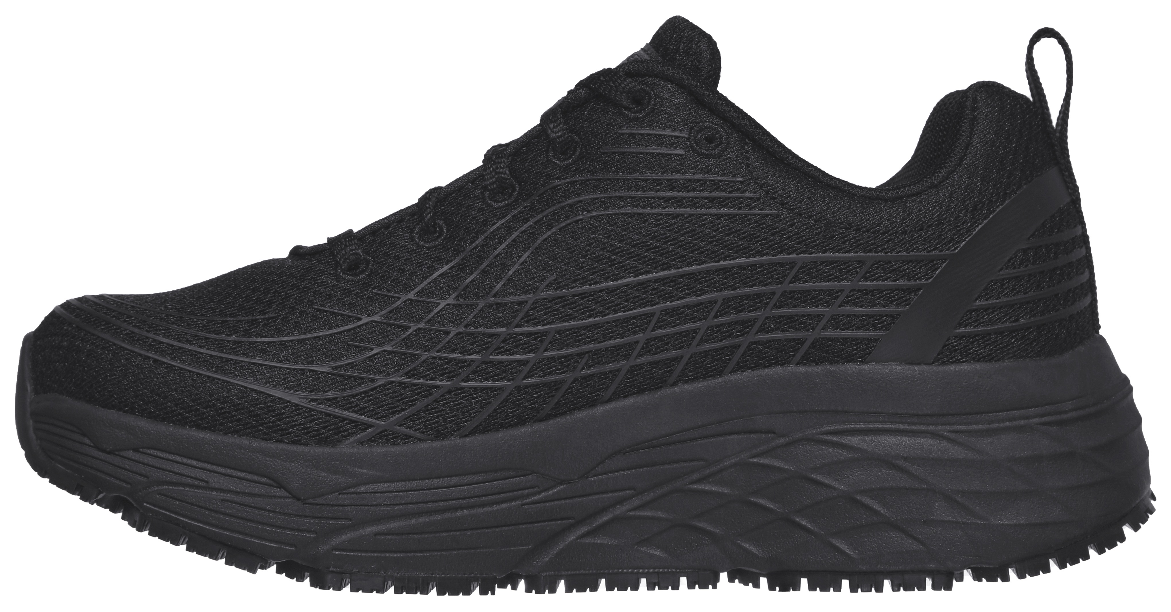 Berufsschuh SKECHERS "MAX CUSHIONING ELITE SR" Gr. 40, schwarz, 40, Textil, Schuhe, Berufsschuh, Schnürschuh für Gastronomie,Pflege für Maschinenwäsche geeignet schwarz 40, Textil