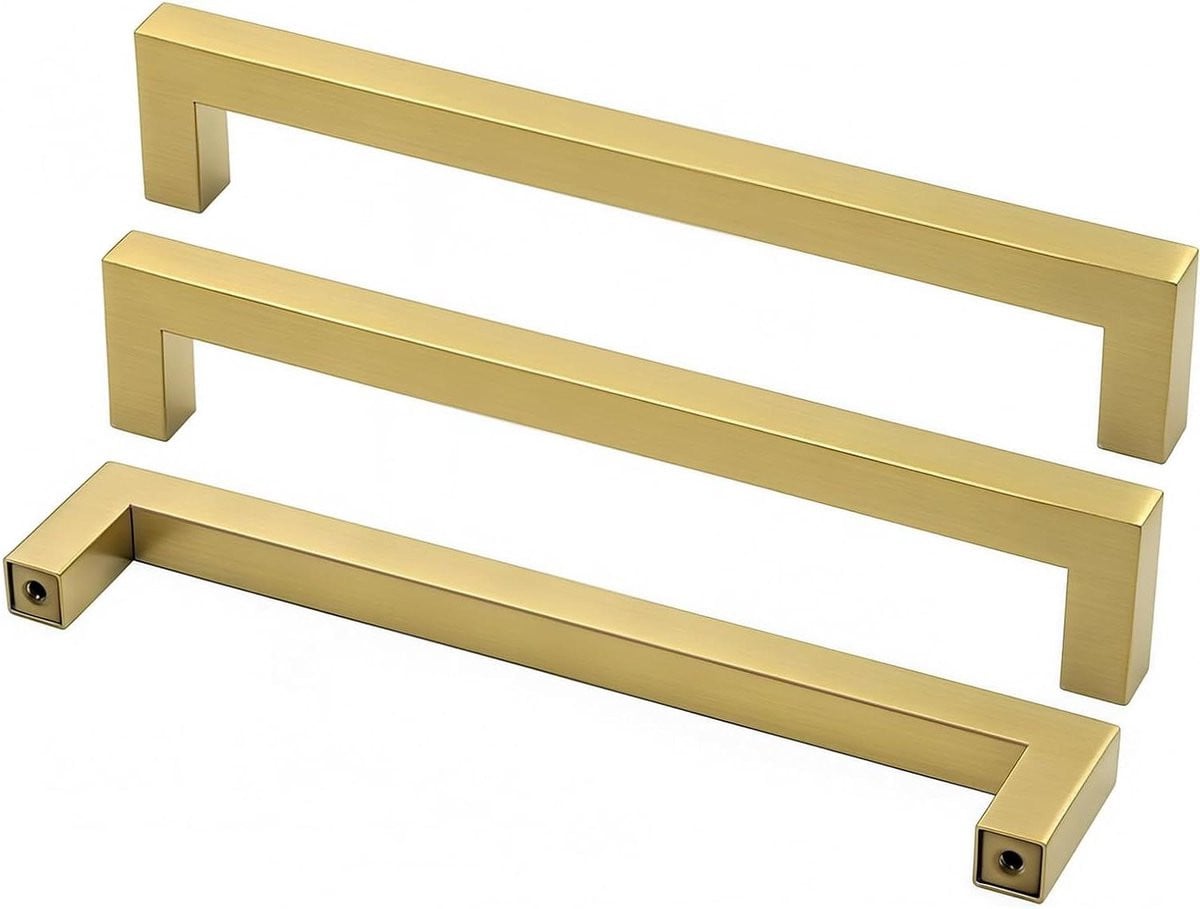 25 stuks Meubelgrepen Geborsteld messing Goud - 160 mm hartafstand voor kastdeur en lade