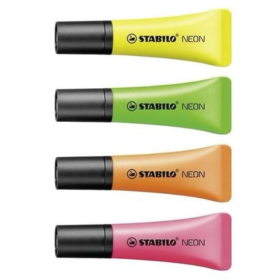 STABILO Textmarker - NEON - 4er Pack - gelb, grün, pink, orange