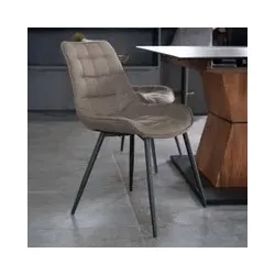 Home Deluxe HOME DELUXE Polsterstuhl Esszimmer 4er Set IKALO – Grau / Braun