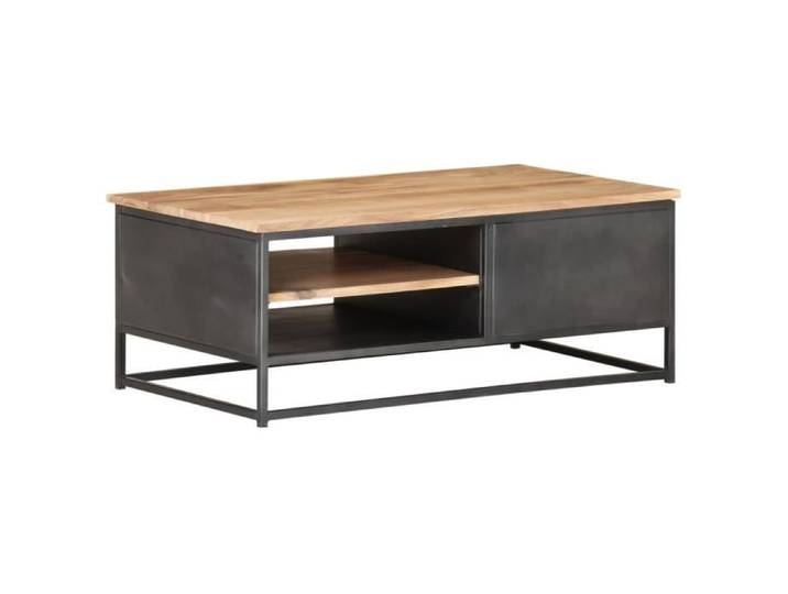 Table basse en bois d'acacia massif - DILWE - 90x50x35 cm - Marron - Classique - Intemporel