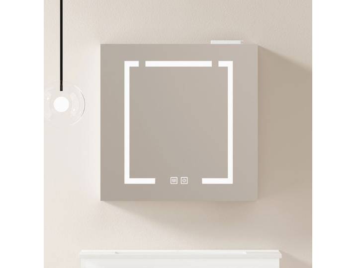 MEUBLIV Miroir de salle de bain LED 60 cm meuble mural avec espace de rangement blanc