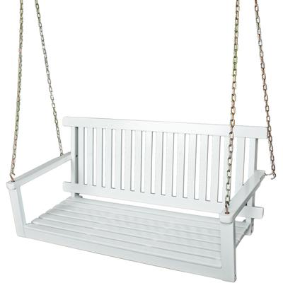 Hängebank GARDEN PLEASURE "AUGUSTA", weiß (weiß, weiß), B:130cm H:56cm T:63cm, FSC-zertifiziertes Massivholz, Sitzbänke