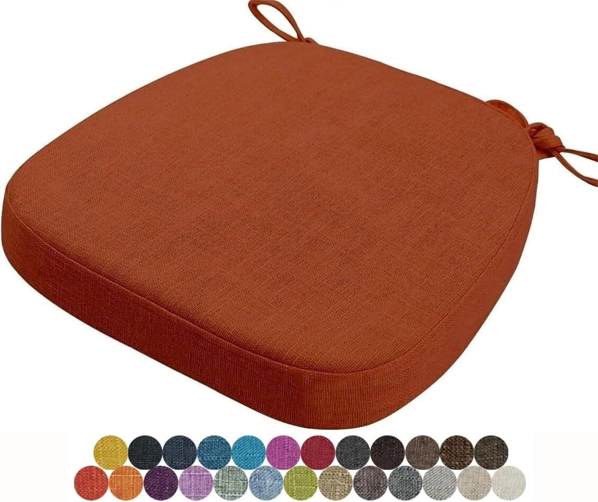 Comfortabel stoelkussen voor volwassenen met bevestigingsbanden, 43 x 42 x 8 cm