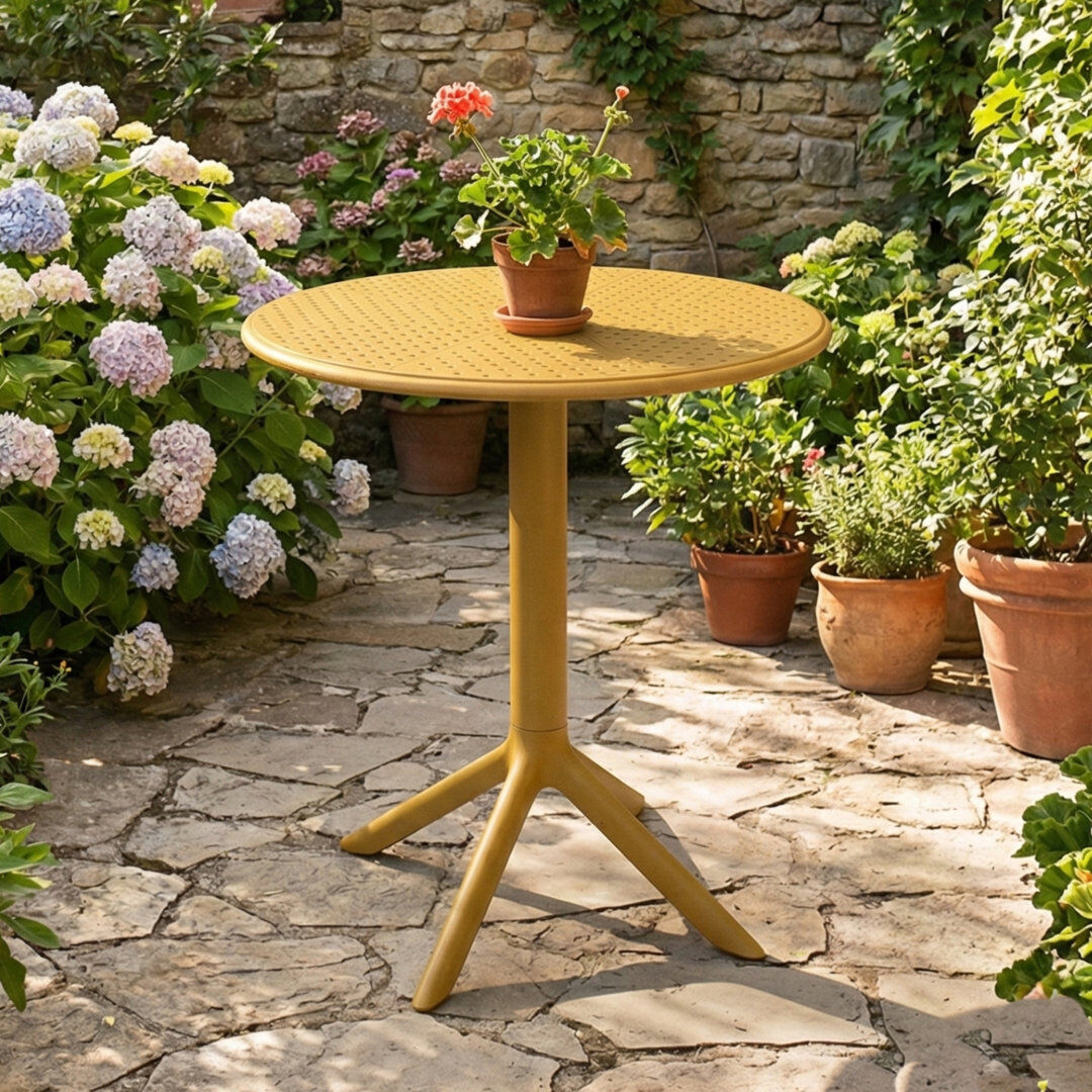 George Oliver Outdoor Bistro Table - 60 cm W 60 cm D Yellow