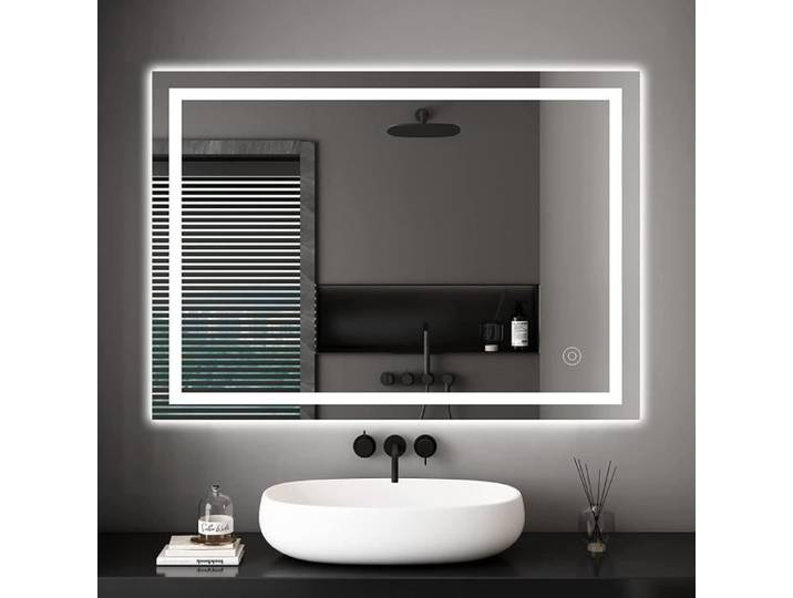 DRIPEX Miroir de Salle de Bain avec Éclairage LED et Intelligent Commande par effleurement 50x70CM
