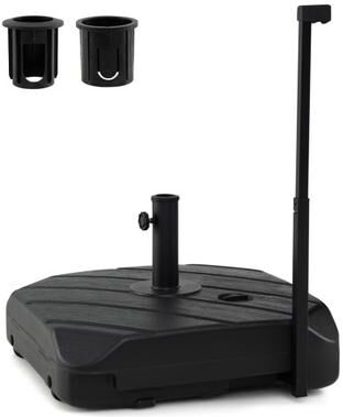 Costway 211 LBS Fillable Patio Umbrella Base with Wheels and Telescopic Pull Rod