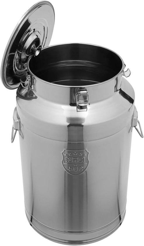 Edelstahl-Milchkanne mit Deckel, 5-88 Liter, ideal für Gastronomie und Catering, vielseitig einsetzbar