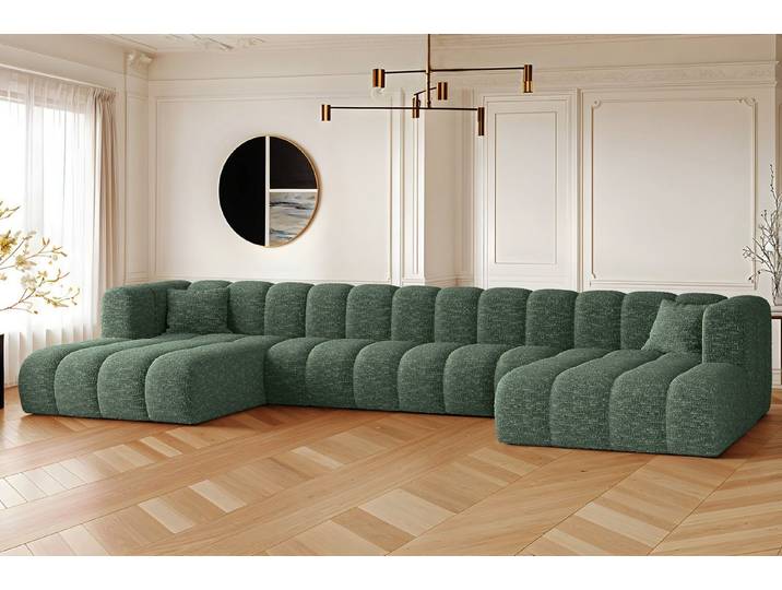 Kaiser Möbel Ecksofa U-form Sofa Grand U XL modular stoff Haga und Salvador, Große Auswahl an Farben, komfortabel, praktisch, modular