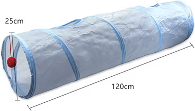 Inspire Curations PlayPounce 3 Way Cat Tunnel Foldable Interactive Tunnel Toy With Peep Hole straight Channel