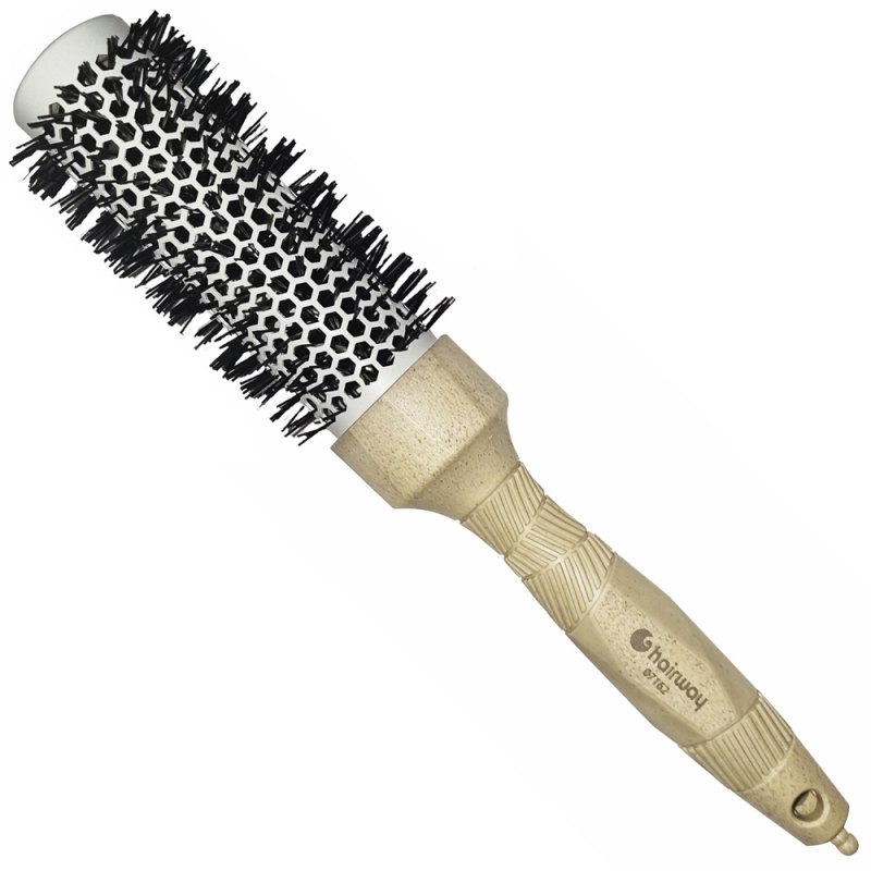 Hairway Thermo-Bürste Organica mit Abteilspitze Beige Ř 34/50 mm 07162