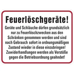 Hinweisschild Feuerlöschgeräte - 400x300x0.6 mm Aluminium geprägt