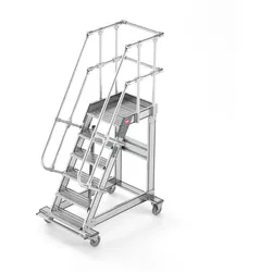 Hailo fahrbare Plattformtreppe Neigung 45° Stufenbreite 800mm 10 Stufen