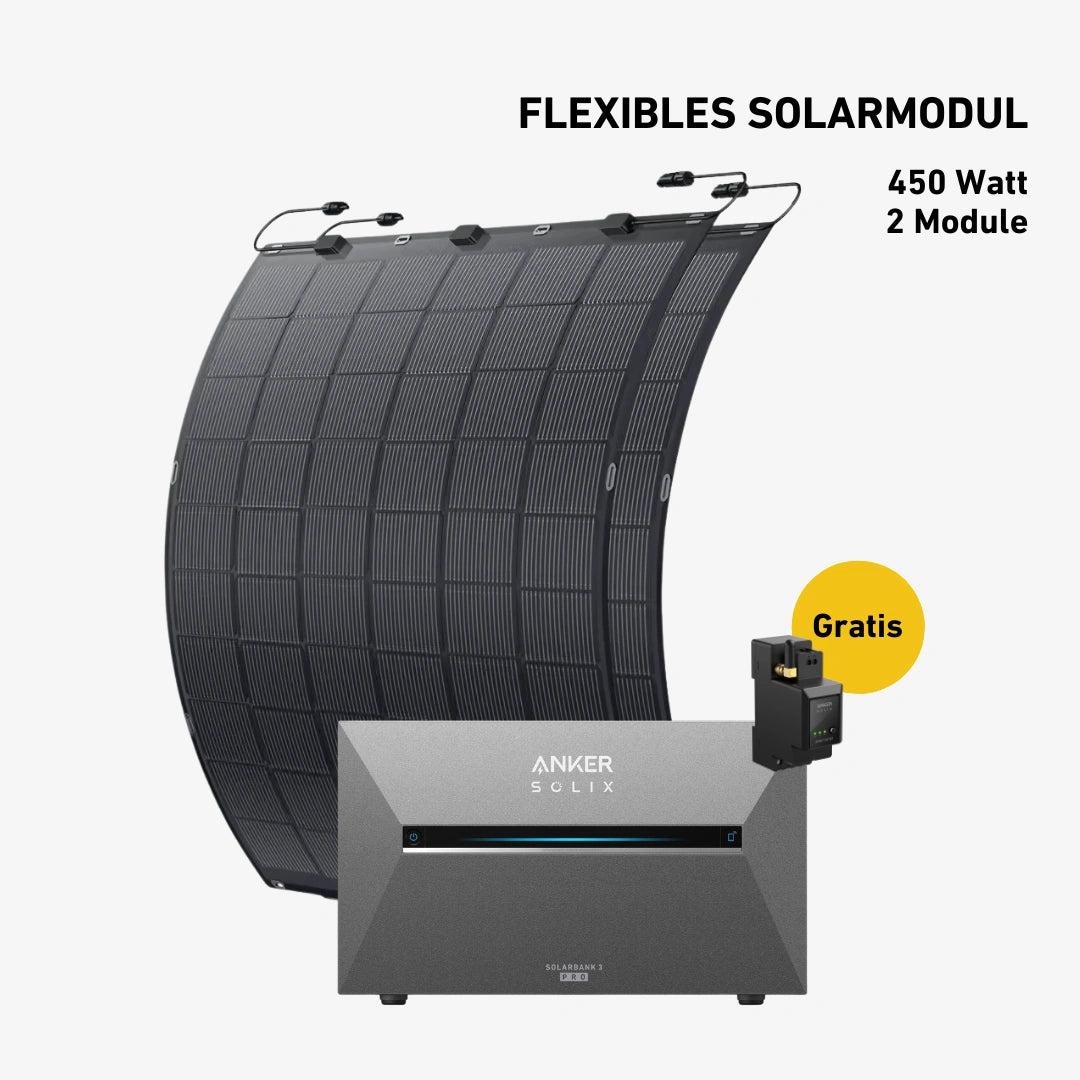 450 Watt, Komplettset mit flexiblen Modulen, Balkonkraftwerk, Anker 3 Pro
