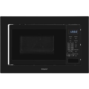 Exquisit Mikrowelle EMW20-DG-020, mit 1000 Watt Grill, 800 W, Einbaumikrowelle, schwarz, mit Drehteller, Garraum 20 L