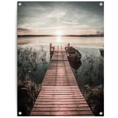 Poster REINDERS "Steg am See", grün (farbe bild(er): grün), B:60cm H:80cm T:0,1cm, Leinwand, Bilder, Poster
