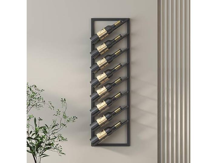 Weinregal, Starke Tragfähigkeit, platzsparend(Black,2)